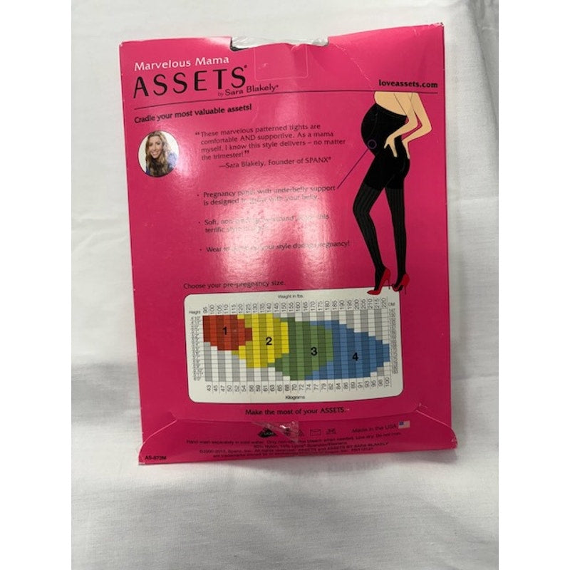 Assets by Sara Blakely Maternity Tights Textured Mama Opaque Stripe Black 2