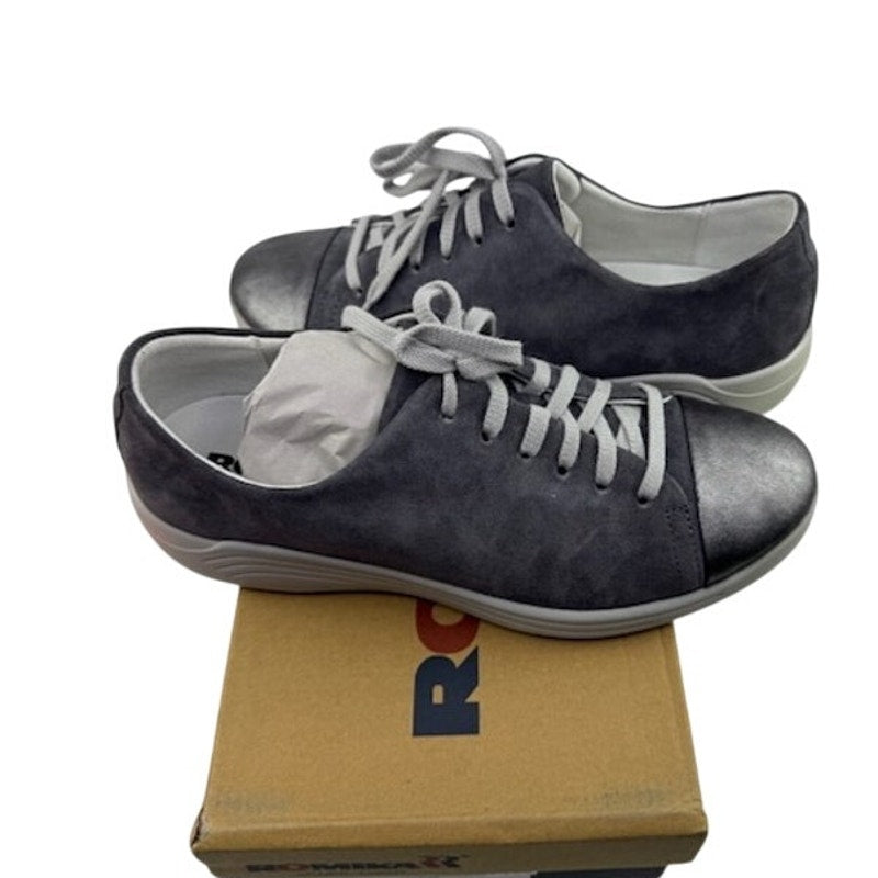 Romika Madera 16 Sneakers Leather Suede Lace-Up Shoes Asphalt Womens Size 37