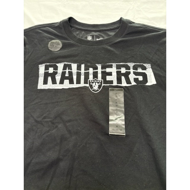 Nike Dri-Fit NFL Las Vegas Raiders T-Shirt Standard Fit Black Mens Size M