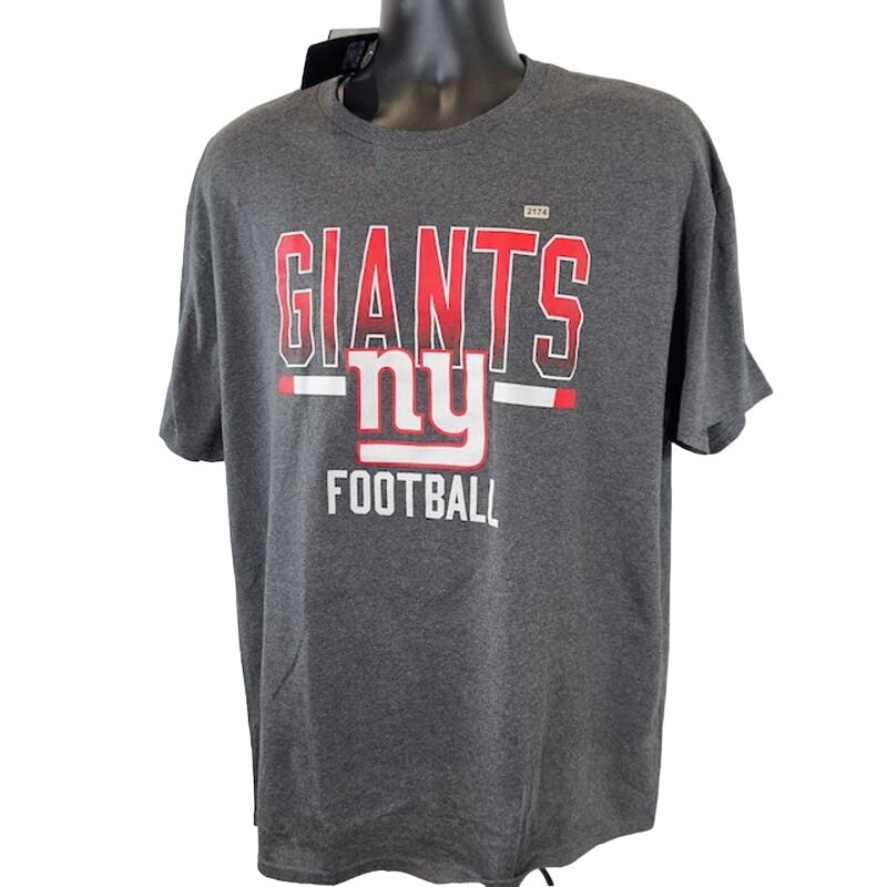 Junk Food New York Giants T-Shirt Short Sleeve Crewneck NFL Gray Mens Size XL