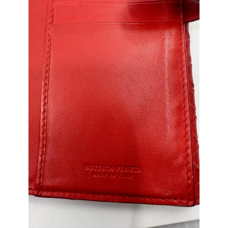 Bottega Veneta Intrecciato Flap Continental Woven Wallet Leather Orange/Red