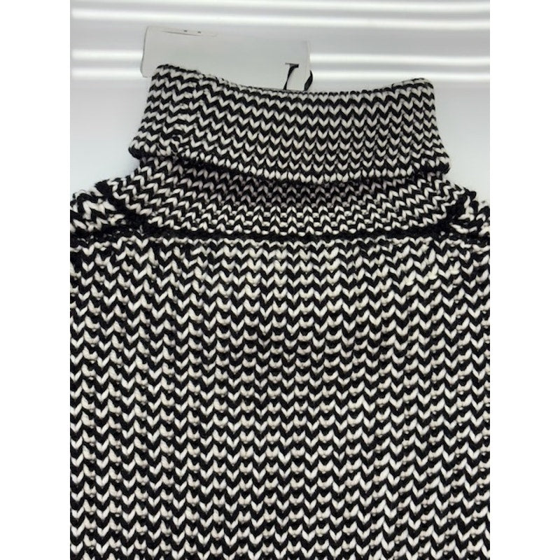 Versace Collection Turtleneck Sweater Pullover Black/White Womens Size XXL