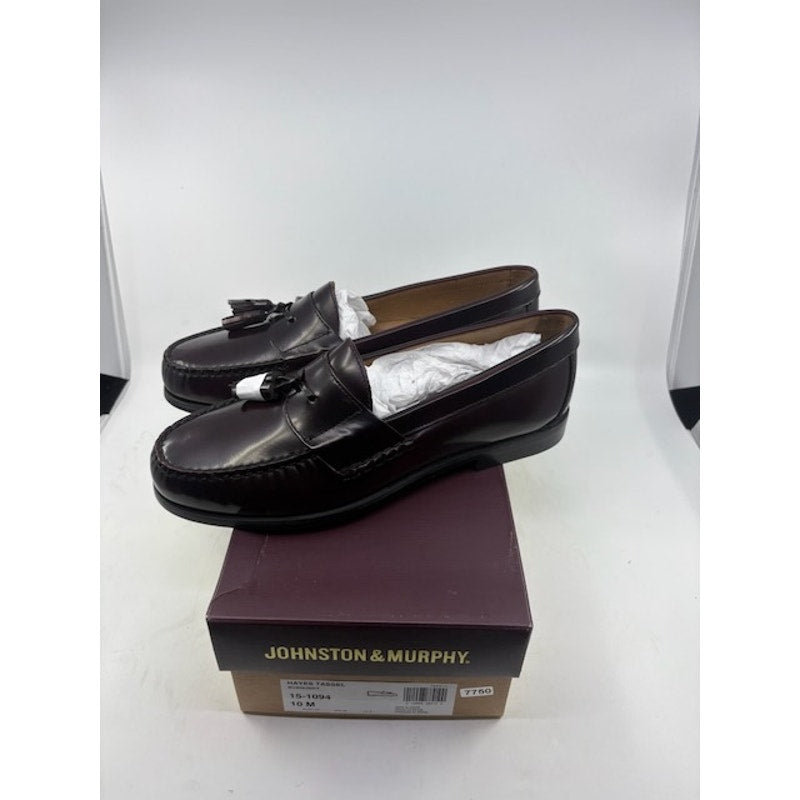 Johnston & Murphy Hayes Tassel Loafer Shoes Leather Burgundy Mens Size 10 M