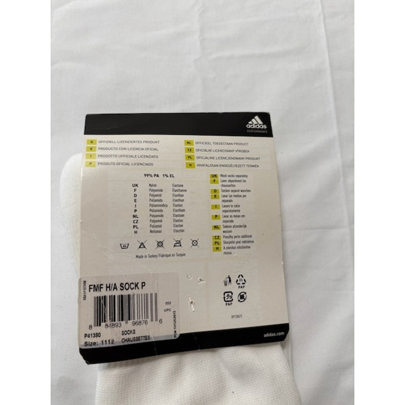 Adidas FMF Football Socks Over The Calf White/Green Adult Size 5 USA 11-12.5