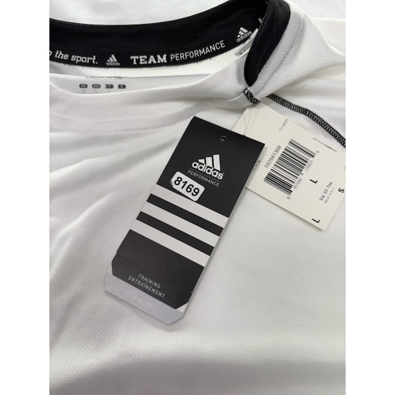 Adidas Varsity Short Sleeve Training Jersey Shirt White/Black Mens Size L