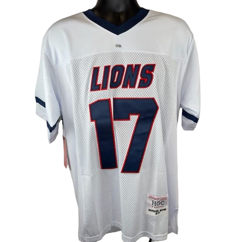 Headgear Lions Marquise Brown's #17 Football Jersey V-Neck White Mens Size L