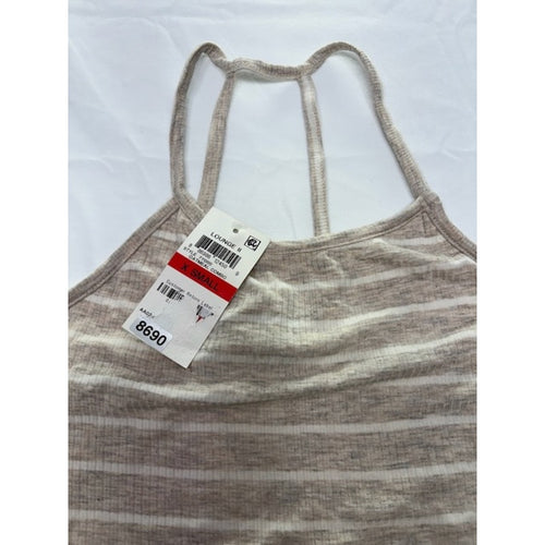 American Rag Cie Striped Swing Tank Top Racerback Beige White Womens XS