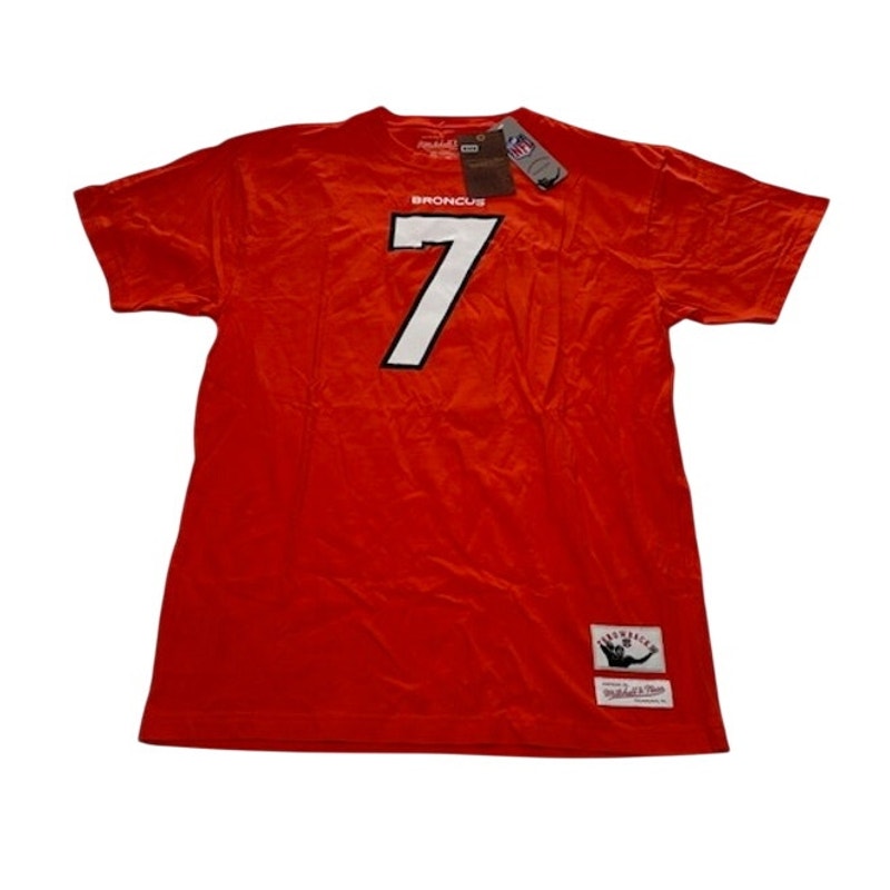 Mitchell & Ness Denver Broncos John Elway #7 Throwback T-Shirt Red Mens Sz M