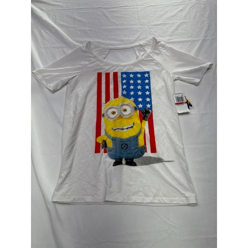 Despicable Me Minion Flag Graphic T-Shirt By Hybrid White Juniors Size XS
