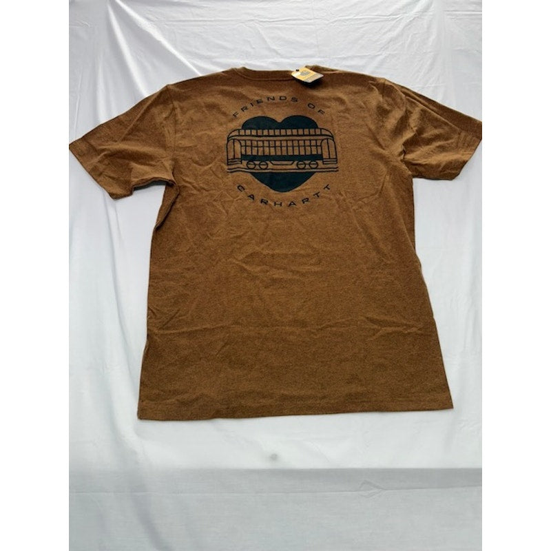 Carhartt Workwear T-Shirt Loose Fit Short Sleeve Brown Mens Size L Tall