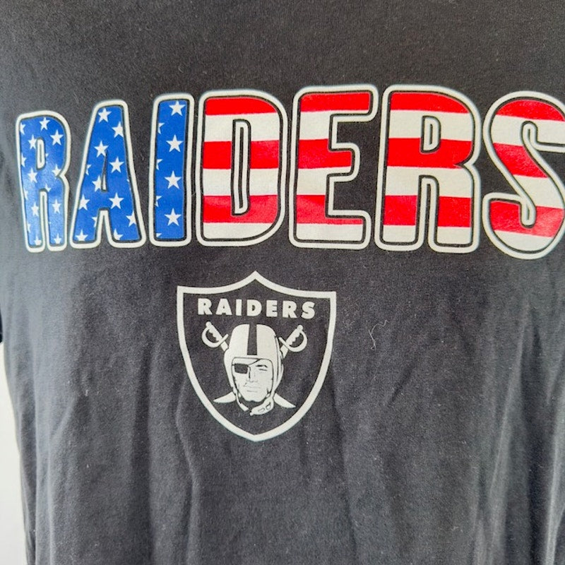 '47 Oakland Raiders NFL T-Shirt Short Sleeves Patriotic Graphic Black Mens S