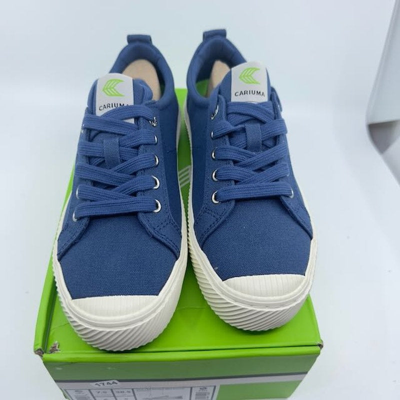 Cariuma Oca Low Top Lace Up Canvas Sneakers Shoes Shadow Blue Unisex W7.5 M6