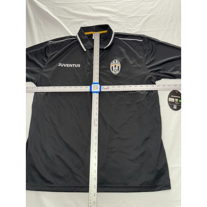 Juventus Football Polo Shirt Short Sleeve Collared Black/White Mens Size XL