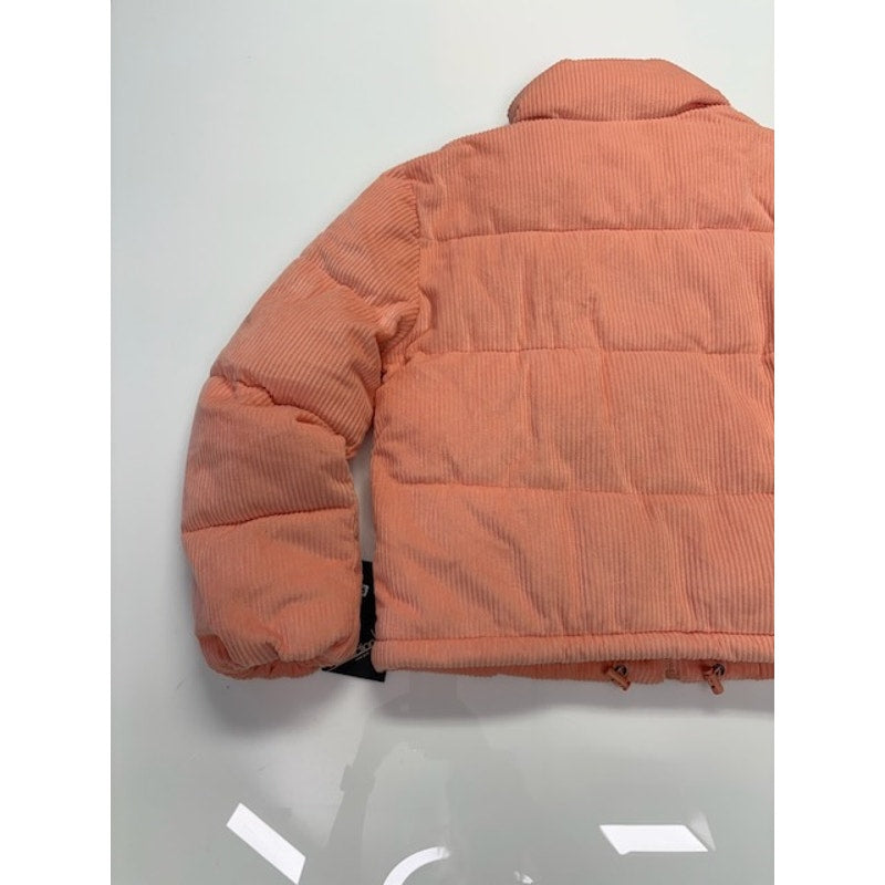 Collection B Cropped Corduroy Puffer Coat Full Zip Blush Womens Size XS