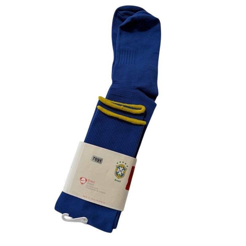 Nike CBF Brasil Football Socks Knee High Blue/Yellow Unisex Size 8.5-12.5