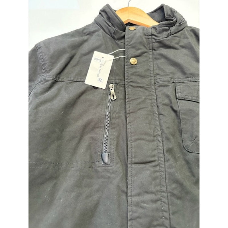 New Trend Winter Jacket Fleece Lined Zip-Up Front Pockets Black Mens Size XL
