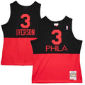 Mitchell & Ness NBA Swingman Jersey 76ers Allen Iverson #3 Black Red Mens Size M