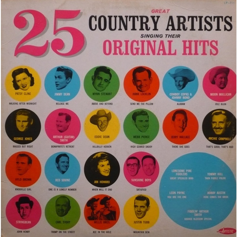 Various – 25 Great Country Artists Singing Their Original Hits 1965 Vinyl Record