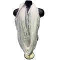 Infinity Scarf Fringe Lightweight Circle Loop Wrap Soft Womens White One Size