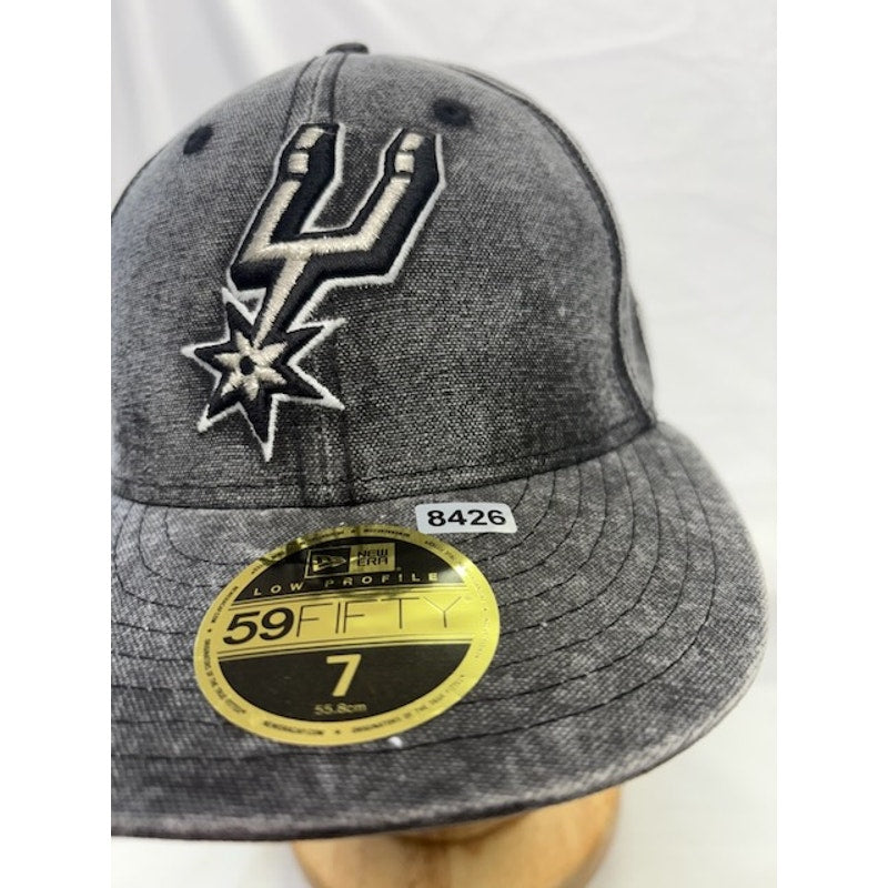 New Era 59FIFTY Fitted Cap San Antonio Spurs NBA Team Logo Gray Mens Size 7