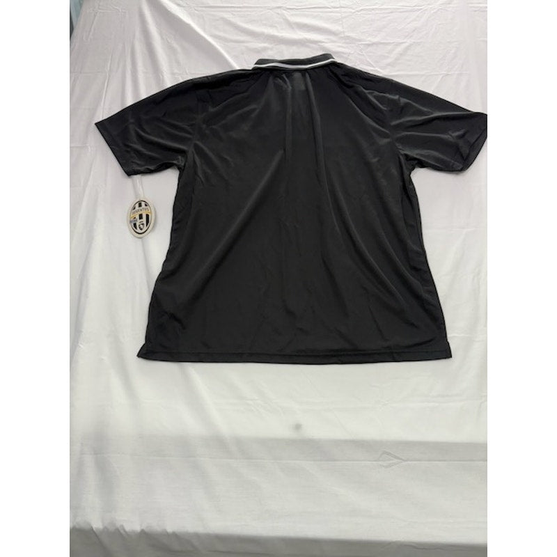 Juventus Football Polo Shirt Short Sleeve Collared Black/White Mens Size XL