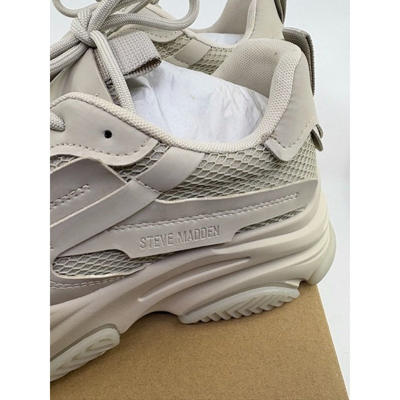 Steve Madden Possess Shoes Lace-Up Round Toe Sneakers Greige Mens 10.5 D