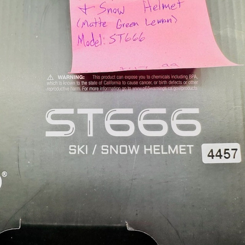 Stomp ST666 Ski & Snowboarding Snow Sports Helmet Matte Green Lemon