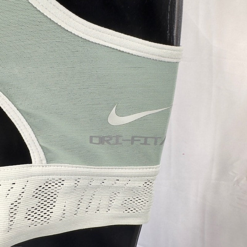 Nike Dri-FIT Swoosh UltraBreathe Sports Bra Scoop Neck Green Gray Womens Size M
