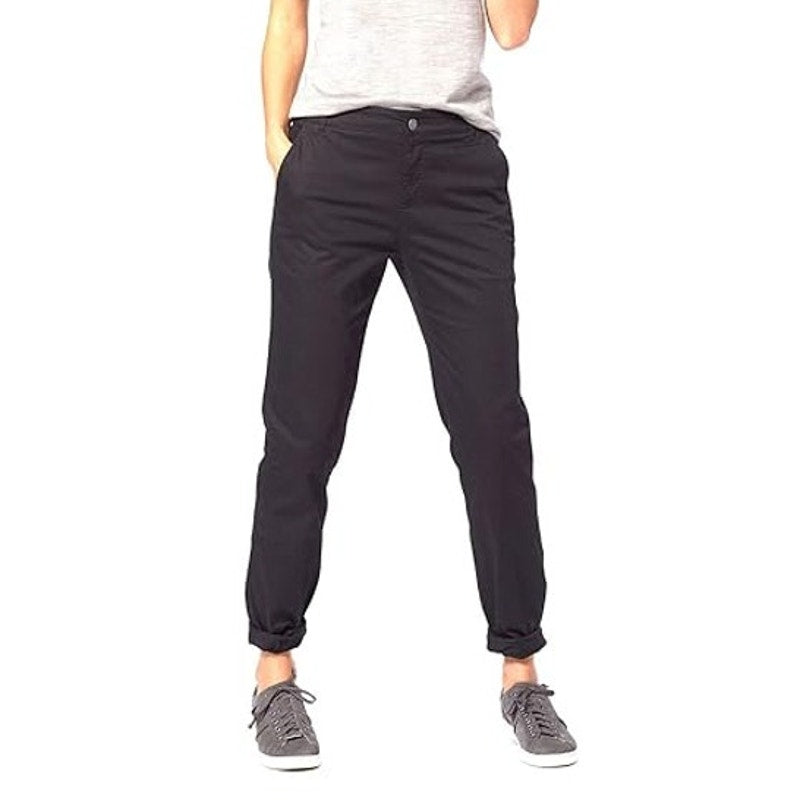 Pendleton Straight Leg Chino Pants Flat Front Cuffed Hem Black Womens 2