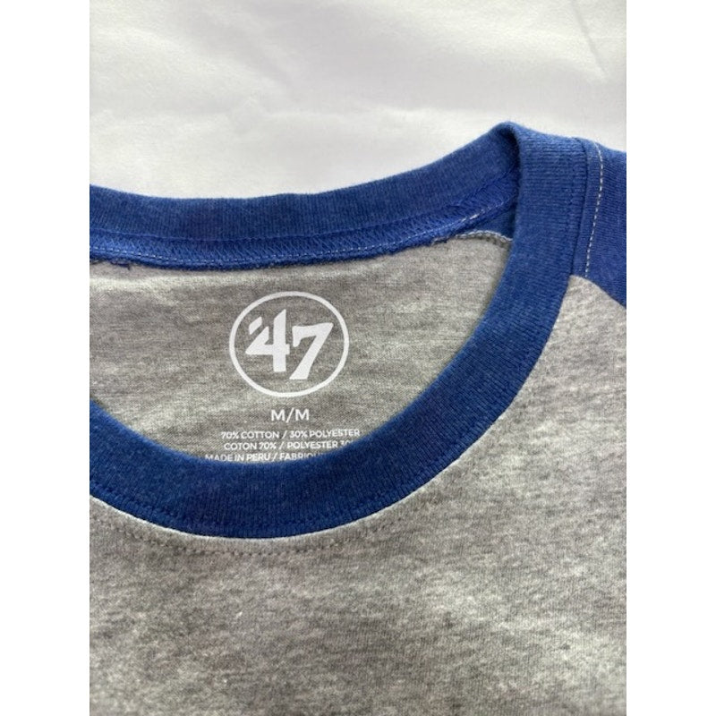 NWT '47 Brand Texas Rangers 3/4 Raglan Sleeve Crewneck Blue/Dark Gray Mens Sz M