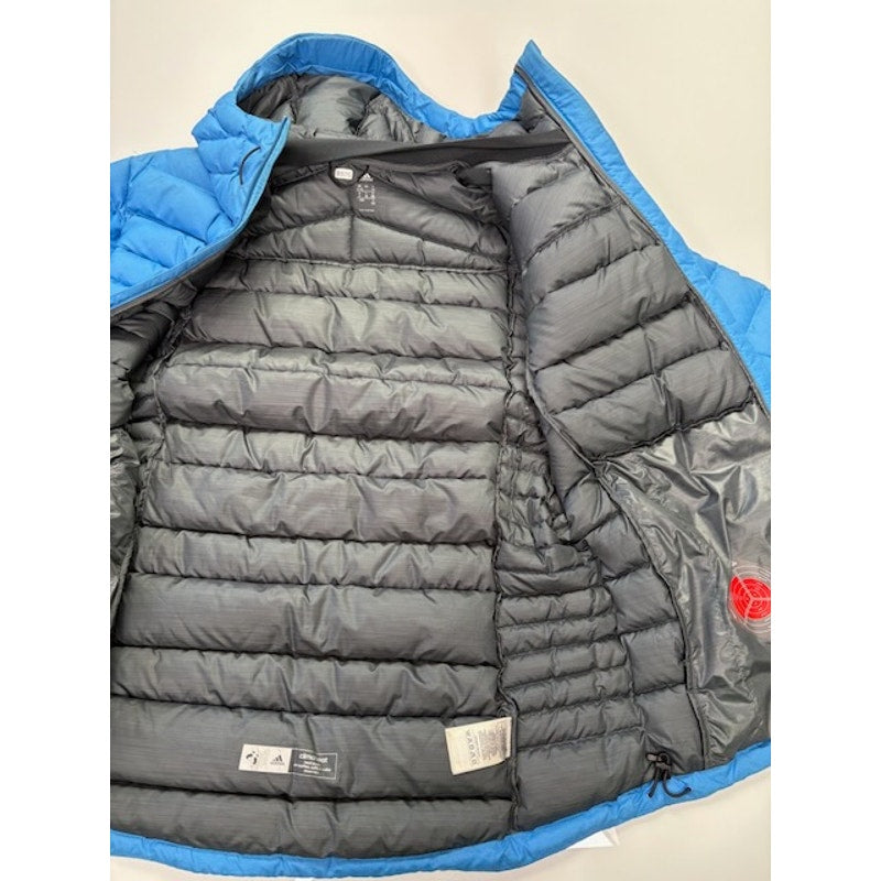 Adidas Climaheat 700+ Down Hooded Puffer Jacket Coat Blue Womens Size 46/48 UK