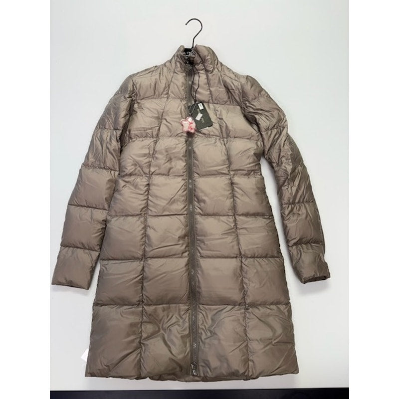 Patrizia Pepe Premium Long Puffer Down-Jacket Full-Zip Beige Womens Size 44