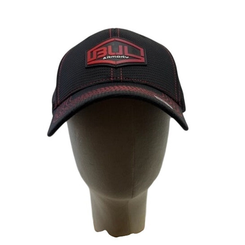 Bull Armory Adjustable Hat Performance Mesh Tactical Cap Black Red Adult OS