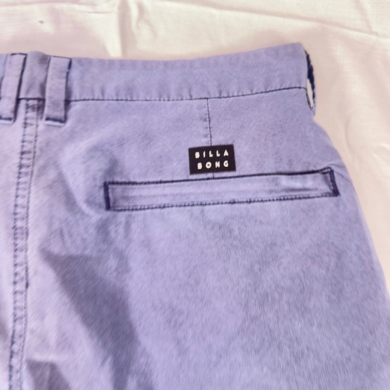Billabong New Order X OverDye Hybrid Shorts Flat Front Belted Indigo Mens 28