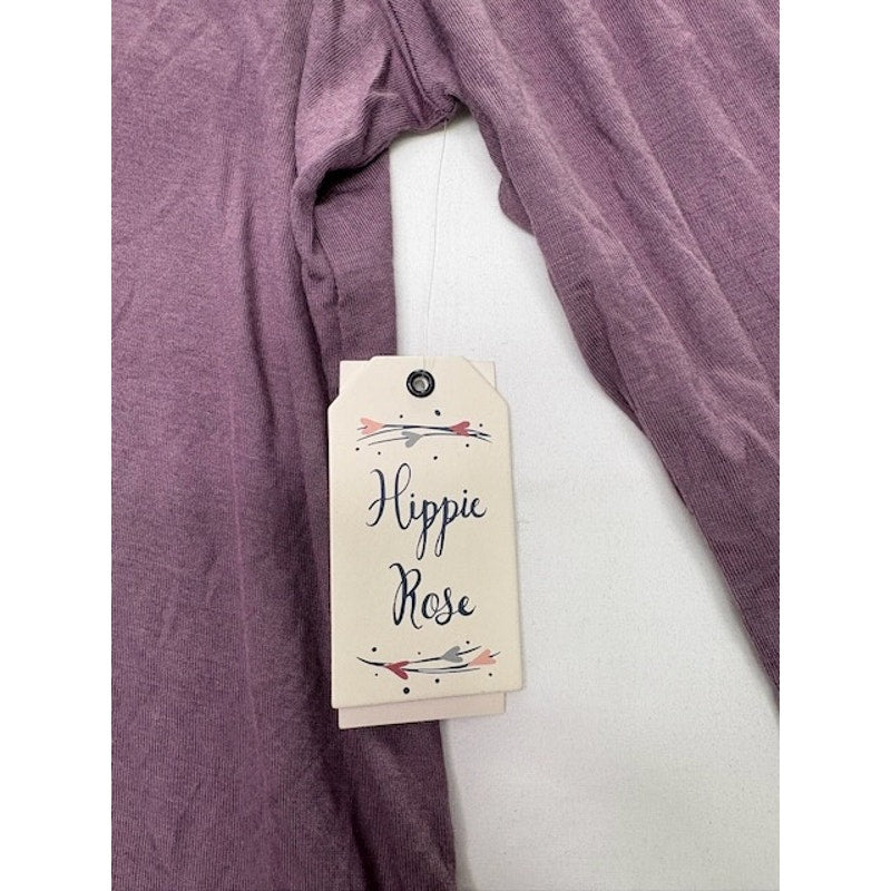 The Cozy Tee by Hippie Rose Long Sleeve Lace Up T-Shirt Lilac Womens Size M