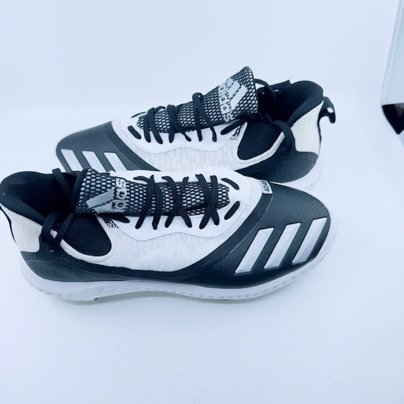 Adidas Icon V Bounce Iced Out Metal Cleats Shoes EE4131 Black White Mens 12