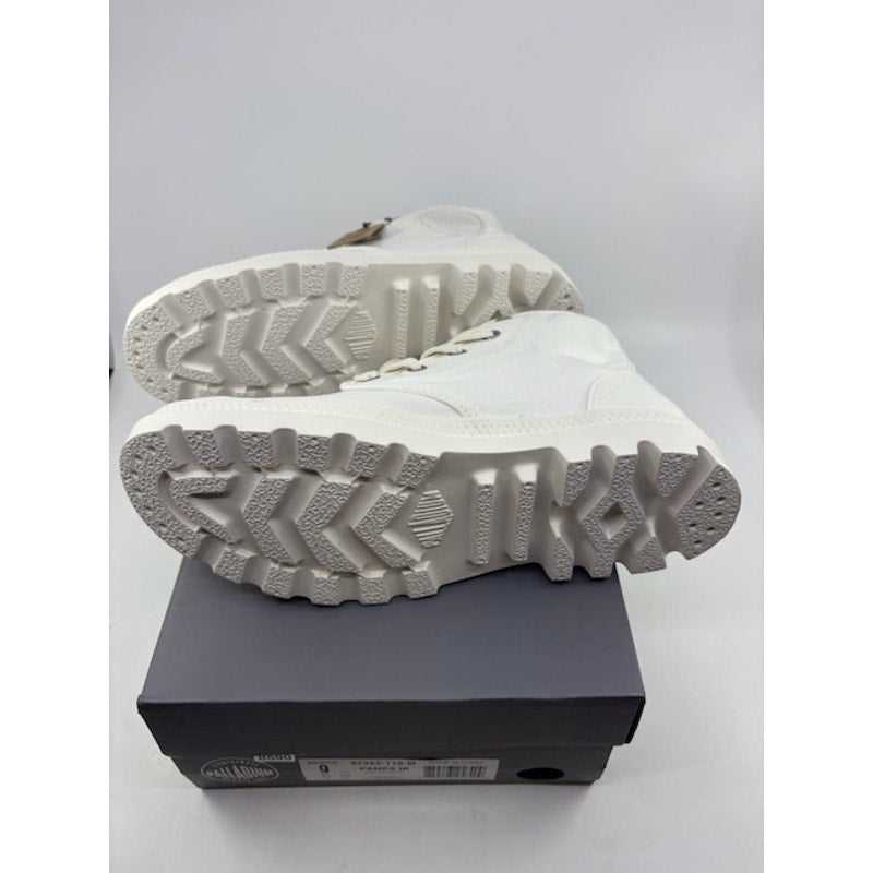 Palladium Pampa Hi Canvas Boots Lace-Up 92352-116-M Star White Womens Size 9
