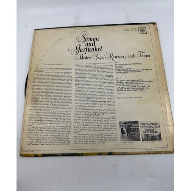 Simon and Garfunkel Parsley, Sage, Rosemary and Thyme Vinyl LP Stereo Album