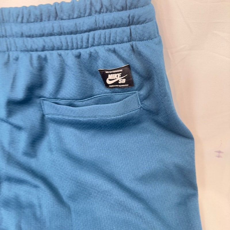 Nike SB Alumni Woven Shorts Drawstring Waist Raw Hem Pull On Blue Mens Size S