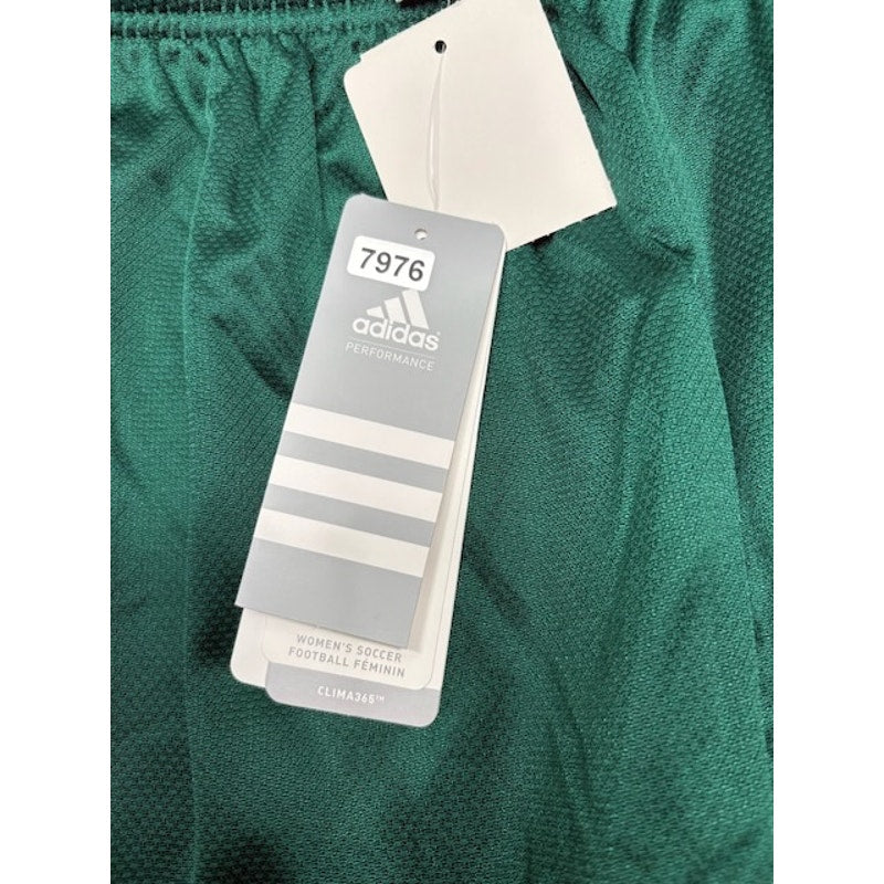 Adidas Football Shorts Clima365 Elastic Waist Forest/White Womens Size M