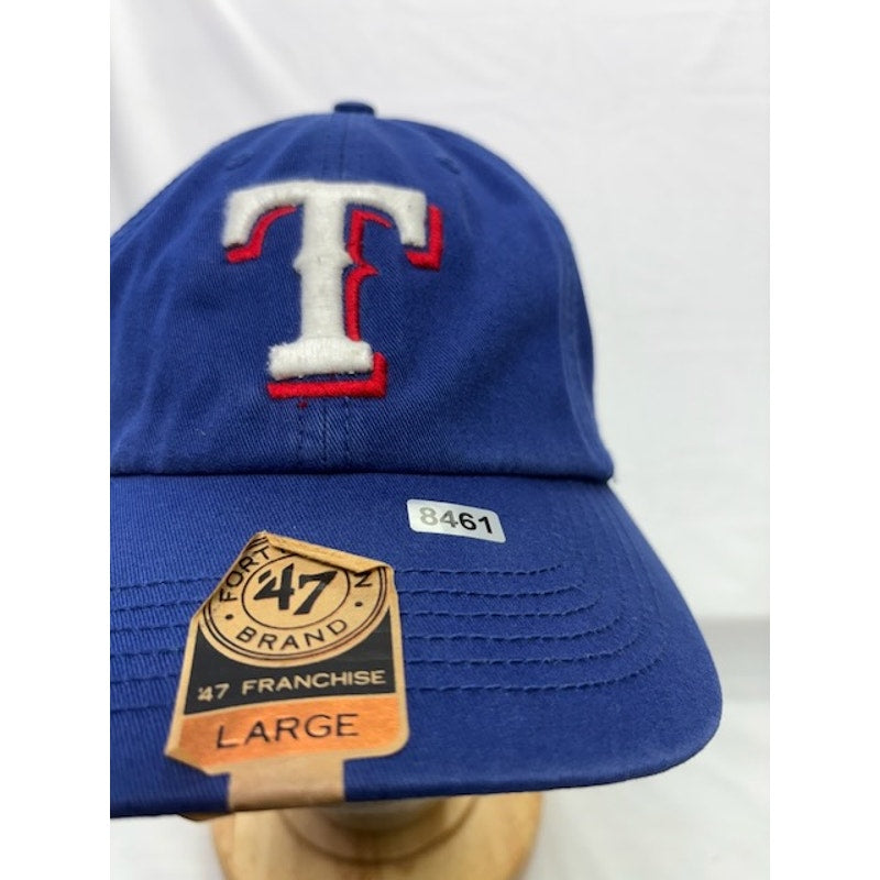 47 Brand Franchise Texas Rangers Curved Brim Baseball Cap Blue Mens Large