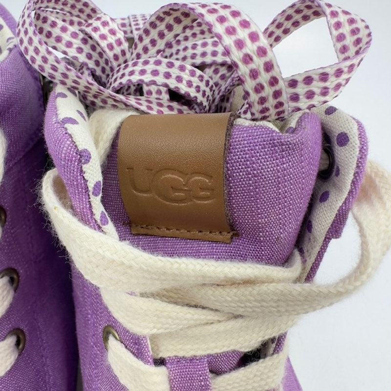 UGG High-Top Sneaker Shoes Lace-Up Side-Up Canvas Upper Purple Womens Size 6W