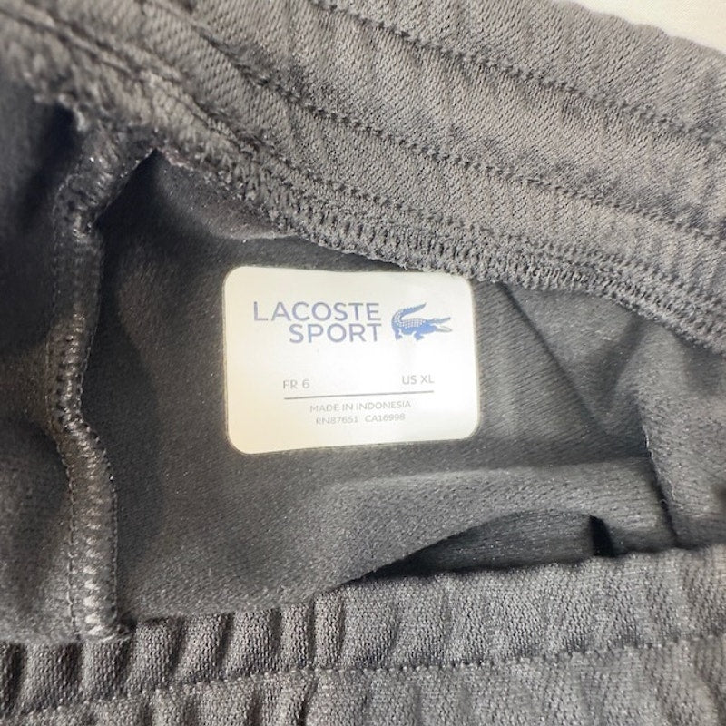 Lacoste Sport Tennis Track Pants Athletic Fit Elastic Waist Black Mens Size XL
