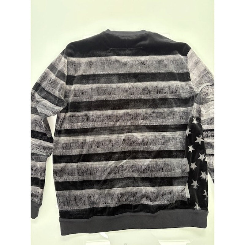 Givenchy Flag-Print Fleece-Back Jersey Sweatshirt Gray/Black Mens Size XL