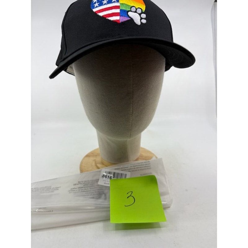 USA Flag Rainbow Pride Paw Embroidered Adjustable Baseball Cap Black OS