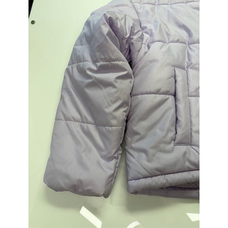 Celebrity Pink Cropped Puffer Coat Front Zipper Lined Purple Womens Size L