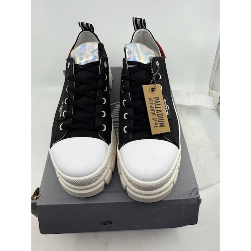 Palladium Revolt Lo Tx Platform Boots 97243-016-M Black White Womens Sz 8.5