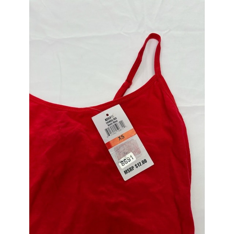 Planet Gold Scoop‑Neck Basic Tank Top Adjustable Strap Red Womens Size XS