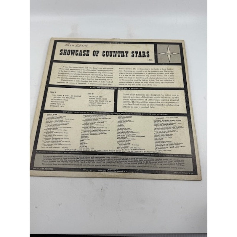 Various – Showcase Of Country Stars 1964 Vinyl Album Record