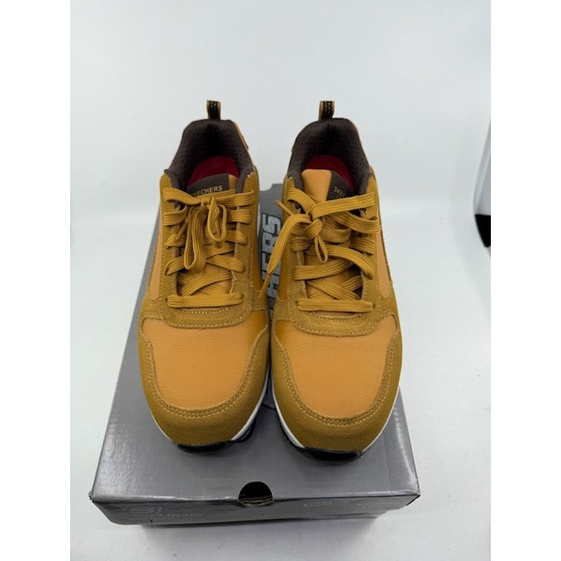 SKECHERS Work Uno SR Elainy Comp Toe Safety Shoes Suede Wheat Mens Size 8.5